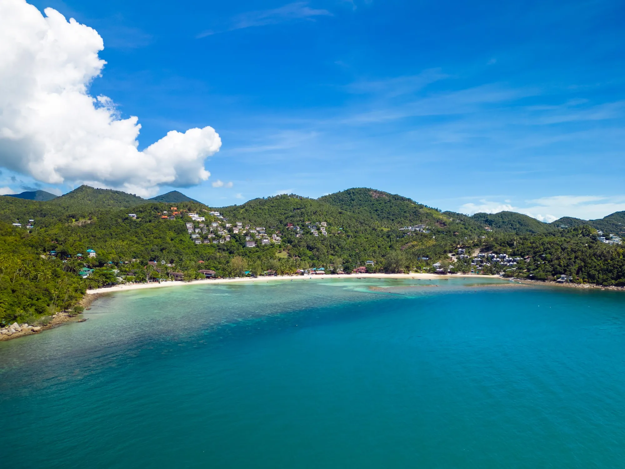 Bay and beach from the air