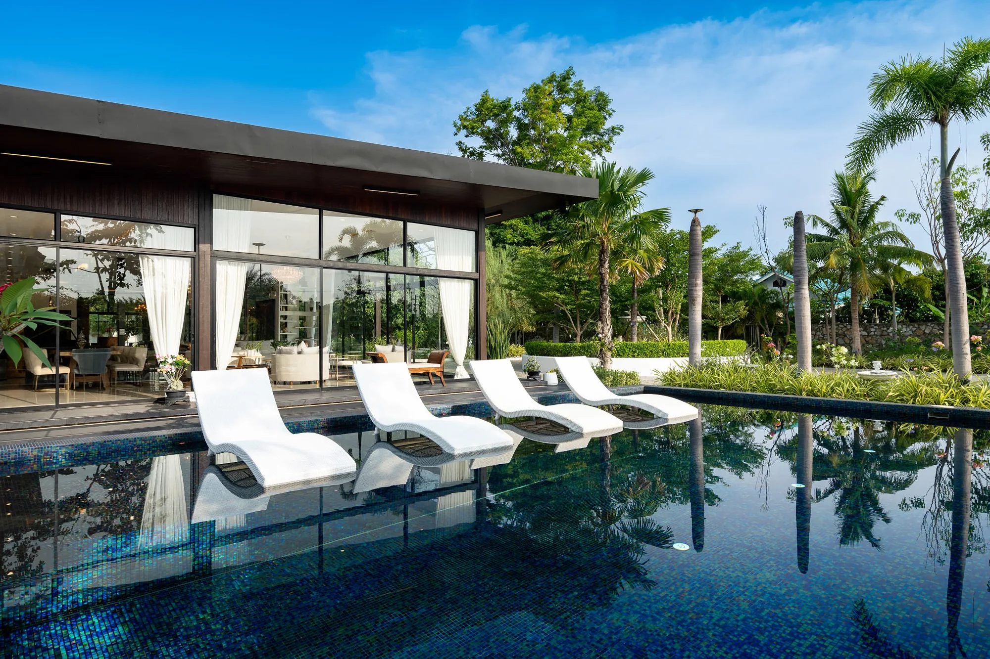 Pool and sun loungers