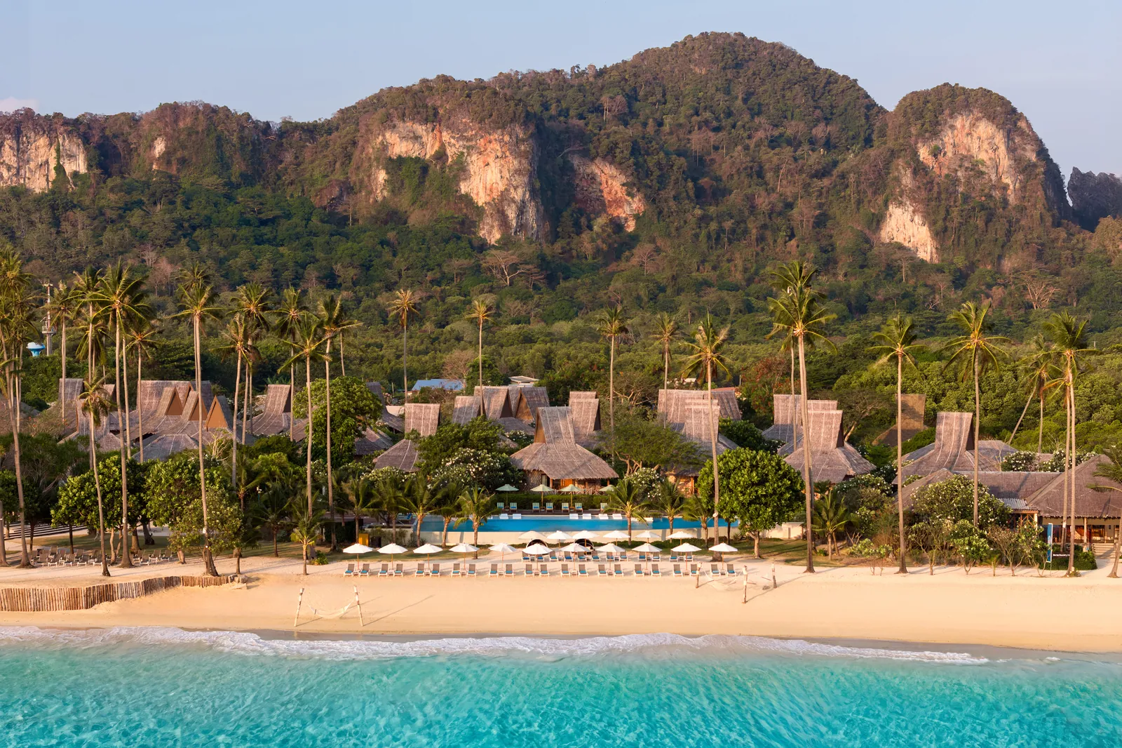 Saii Phi Phi Island Village, beach and mountain backdrop