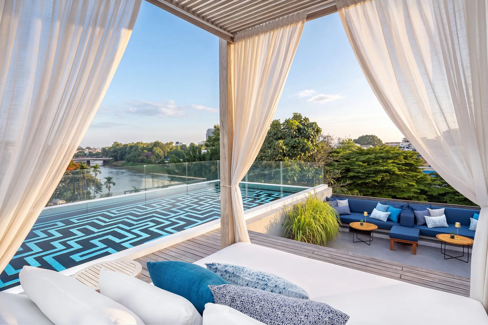Pool overlooking the river
