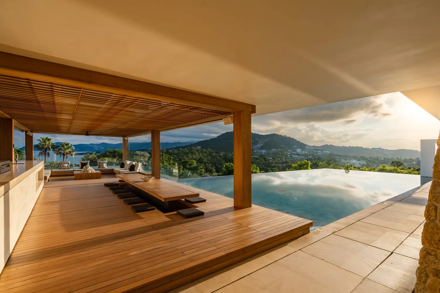 Villa 24 deck at sunset