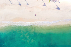 Man relaxing in empty beach in Lamai