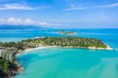 Aerial view Samrong bay beach