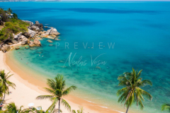 Aerial view coral cove beach