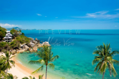 Aerial view coral cove beach
