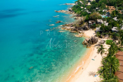 Aerial view coral cove beach