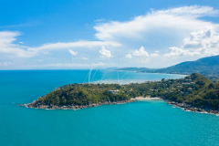 Aerial view Banyan tree beach