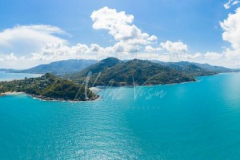 Aerial panorama of koh samui from eastern tip