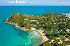 Aerial view Banyan tree beach