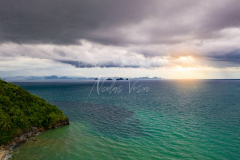 Aerial view lipa noi sunset