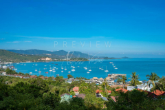 view of Bangrak bay with boats