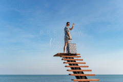 Traveler on the stair to Heaven