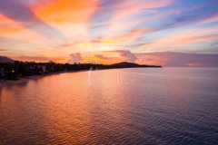 Aerial view sunset maenam