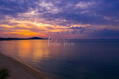 Aerial view sunset maenam