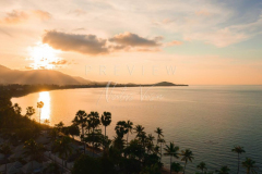 Aerial view maenam sunset