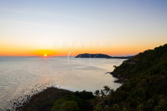 Aerial view sounth koh samui sunset