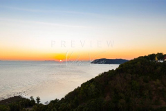 Aerial view sounth koh samui sunset