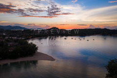 Aerial view choengmon beach sunset