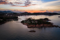 Aerial view choengmon beach sunset