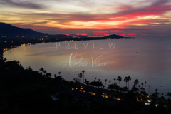 Aerial view maenam sunset