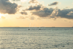 Sun setting over the ocean