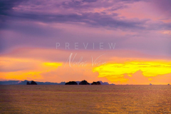 Sunset behind the 5 islands