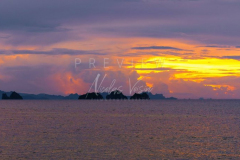 Sunset behind the 5 islands