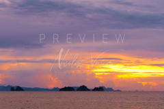 Sunset behind the 5 islands
